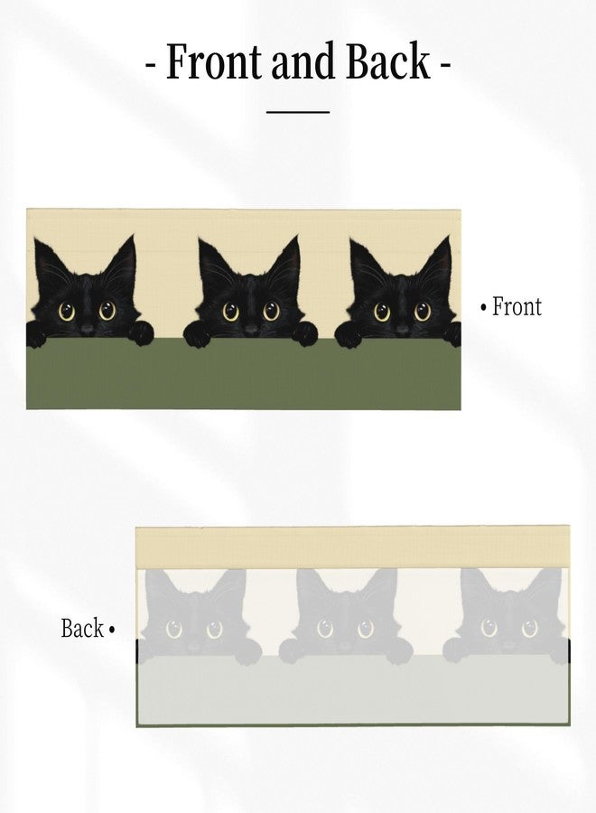 DZGlobal Cat Valances for Windows - Black Cats Cafe Curtains Animal Short Curtains for Living Room Bathroom Bedroom Basement - Image 2
